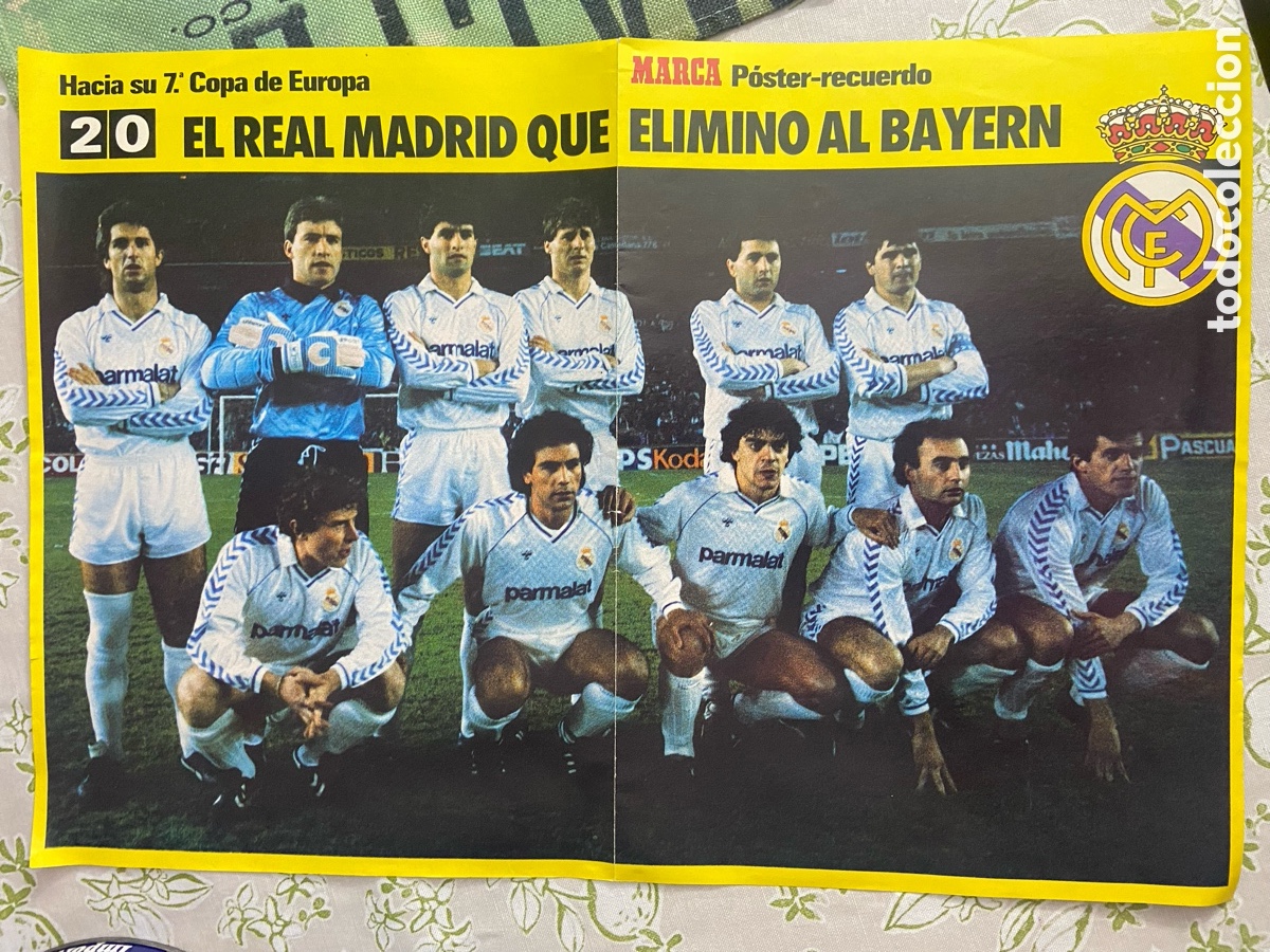 Coleccionismo deportivo: P&oacute;ster MARCA N.&ordm; 20 Real Madrid vs Bayern de M&uacute;nich (Copa de Europa 1988)