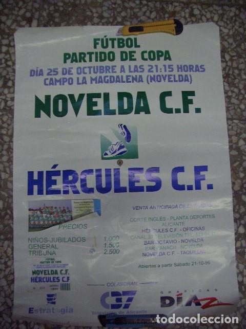 Coleccionismo deportivo: Cartel original segunda ronda de la Copa del Rey de la temporada 1995-96. H&eacute;rcules NOvelda