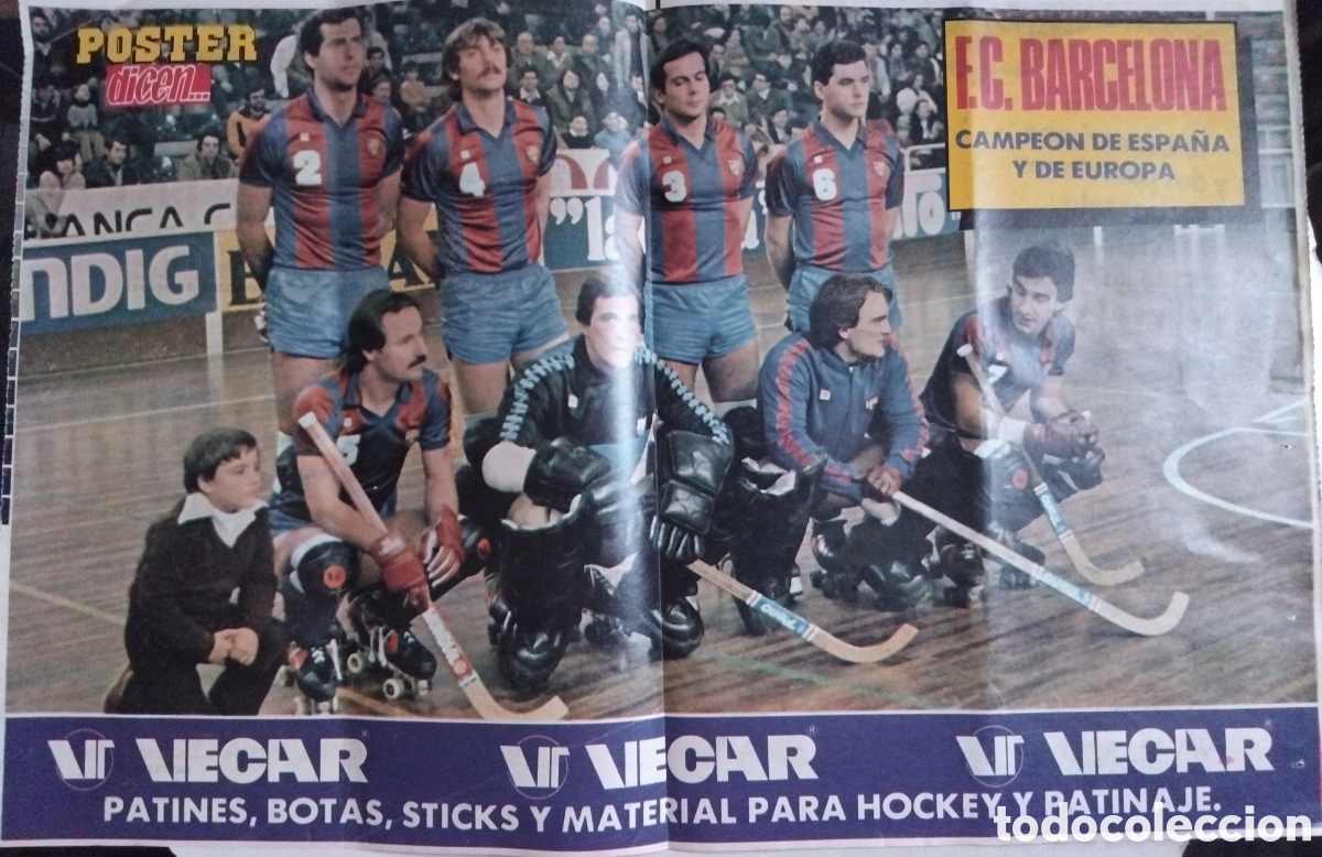 Coleccionismo deportivo: Poster Barcelona Hockey patines 48x34cm
