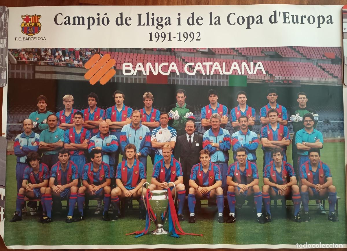 Coleccionismo deportivo: Poster FC Barcelona 1991-1992 98x69cm