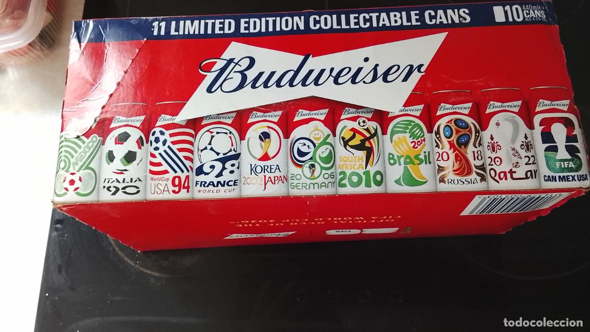 Coleccionismo deportivo: BUDWEISER FIFA CAJA CARTON EDICION LIMITADA . VER FOTOS . CERVEZA DE LATAS FUTBOL FIFA WORLD CUP
