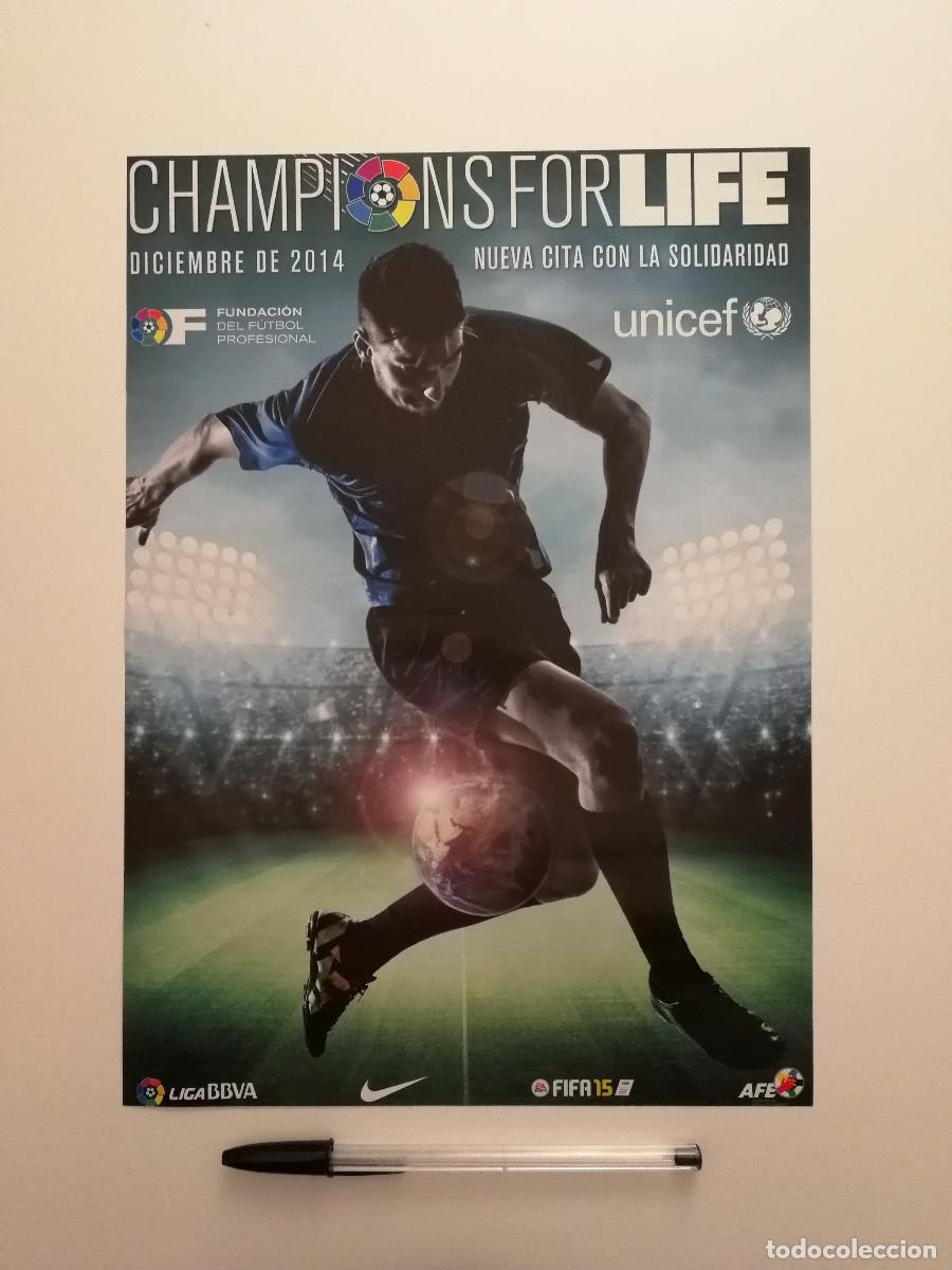 Coleccionismo deportivo: ANUNCIO ACARTONADO - CHAMPIONS FOR LIFE FUTBOL FIFA 2015 unicef - PUBLICIDAD LAMINA