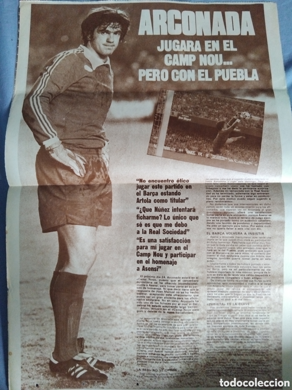 Coleccionismo deportivo: Poster de Arconada 48x34cm - Foto 2