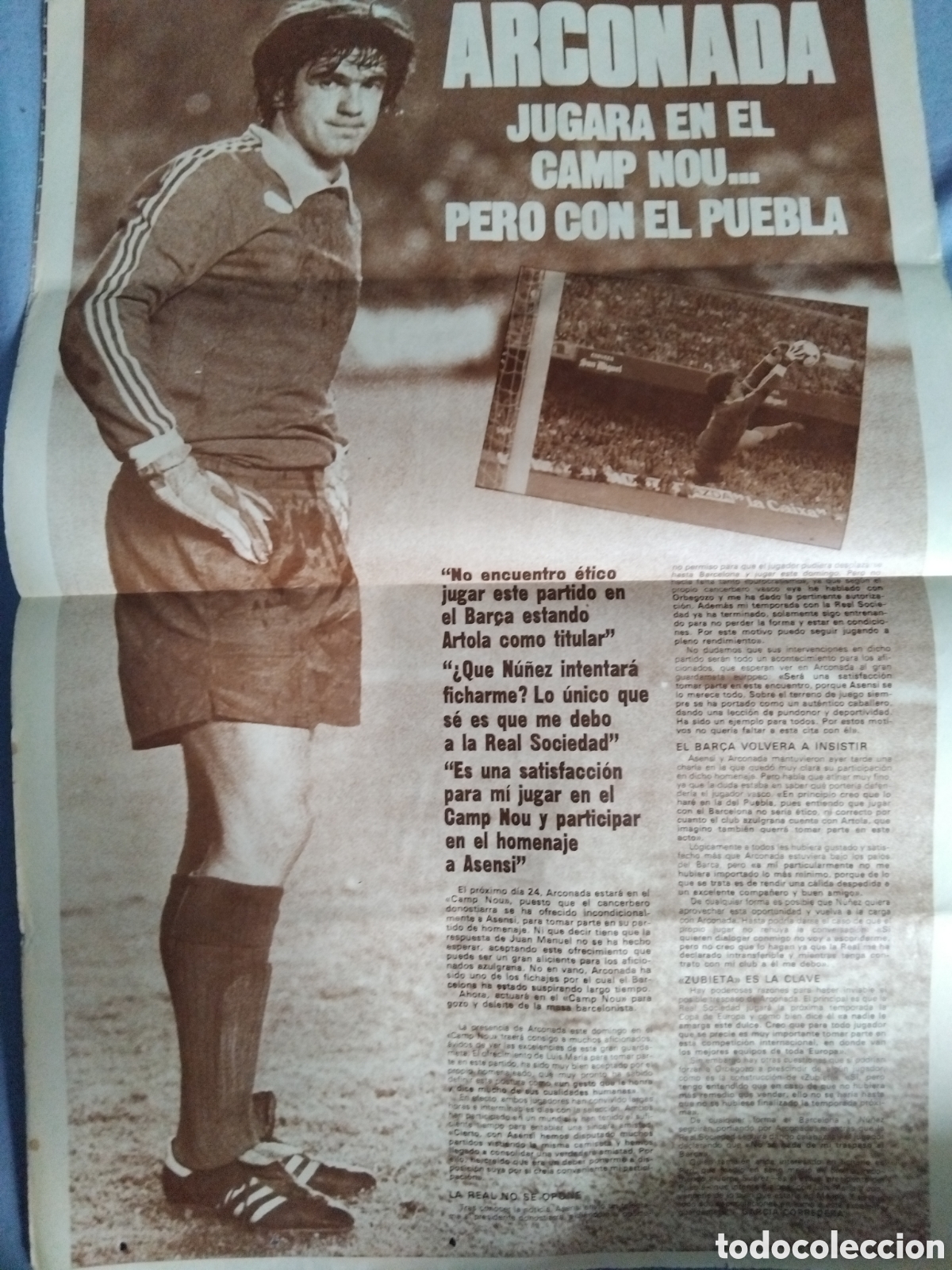 Coleccionismo deportivo: Poster de Arconada 48x34cm - Foto 3