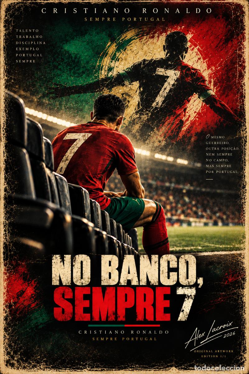Coleccionismo deportivo: CRISTIANO RONALDO &ndash; PORTUGAL &ndash; &ldquo;NO BANCO, SEMPRE 7&rdquo;