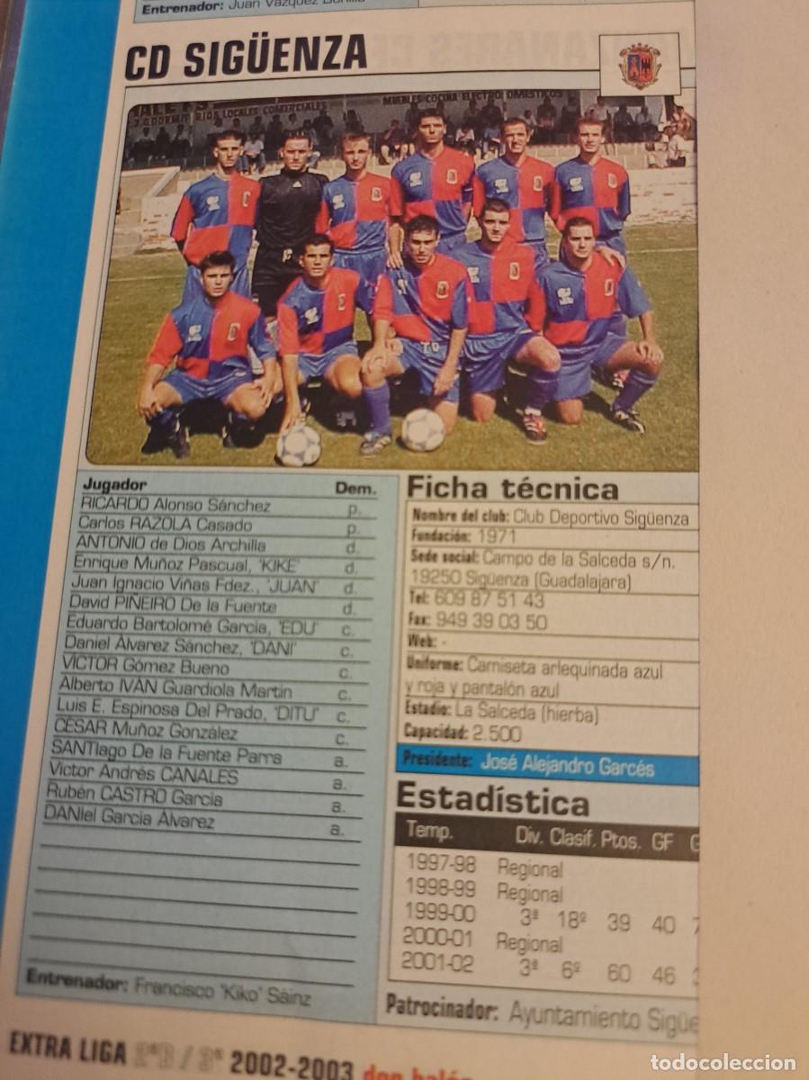 Coleccionismo deportivo: Foto plantilla y jugadores Don Bal&oacute;n 2002-03. CD Sig&uuml;enza