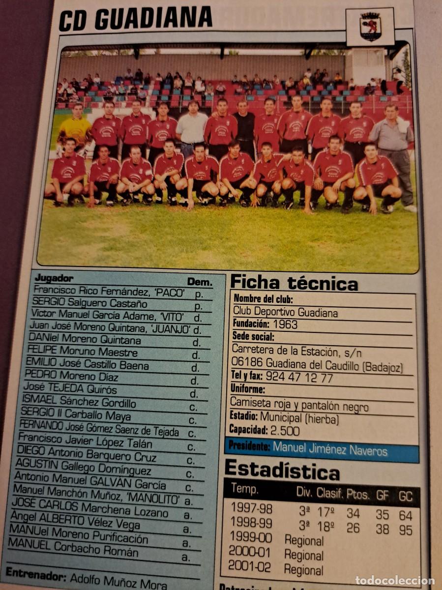 Coleccionismo deportivo: Foto plantilla y jugadores Don Bal&oacute;n 2002-03. GD Guadiana