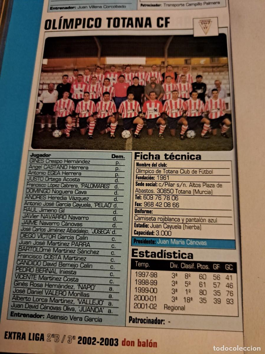 Coleccionismo deportivo: Foto plantilla y jugadores Don Bal&oacute;n 2002-03. Ol&iacute;mpico Totana CF