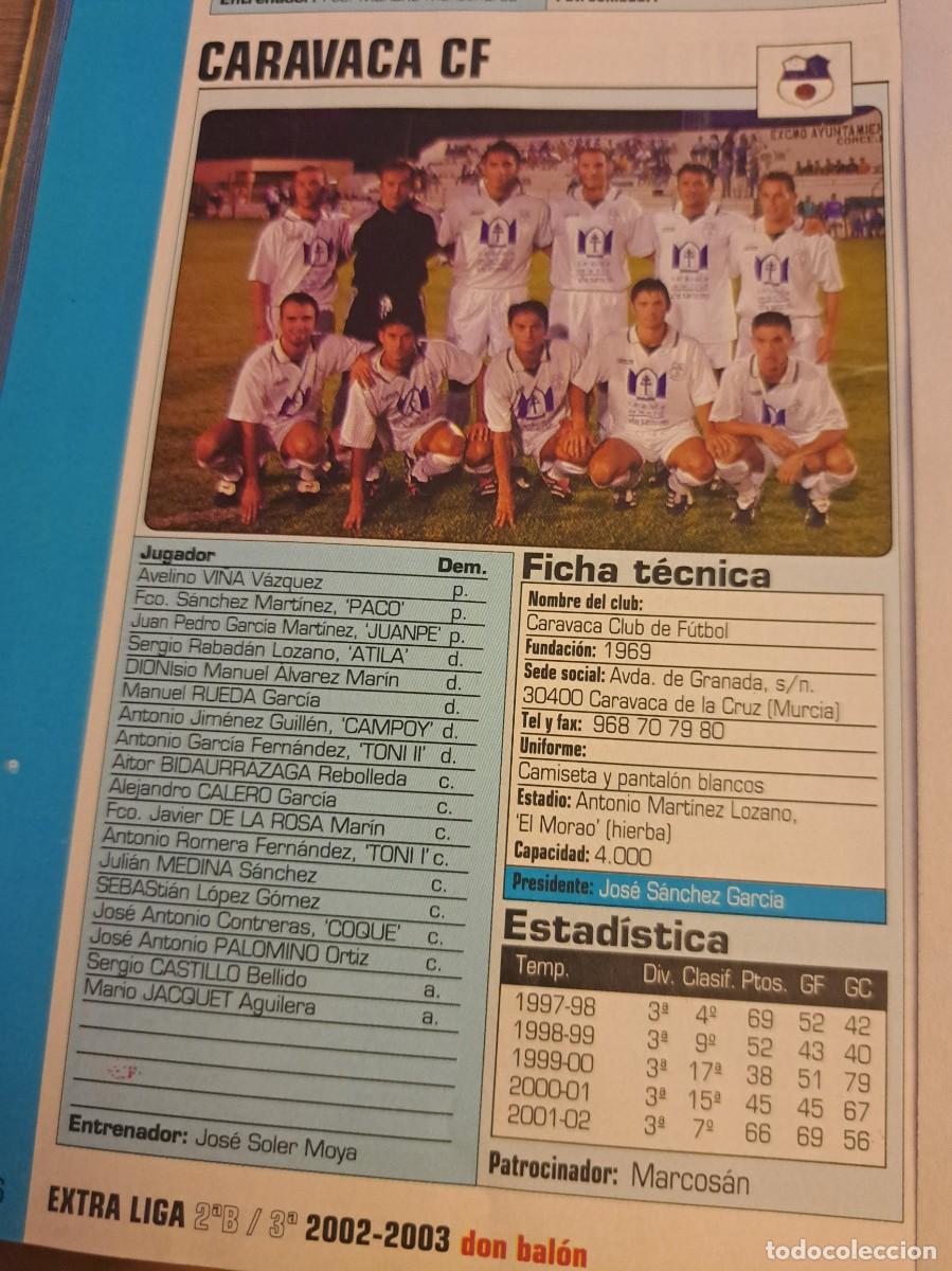 Coleccionismo deportivo: Foto plantilla y jugadores Don Bal&oacute;n 2002-03. Caravaca CF