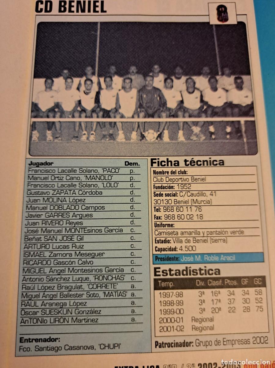 Coleccionismo deportivo: Foto plantilla y jugadores Don Bal&oacute;n 2002-03. CD Beniel