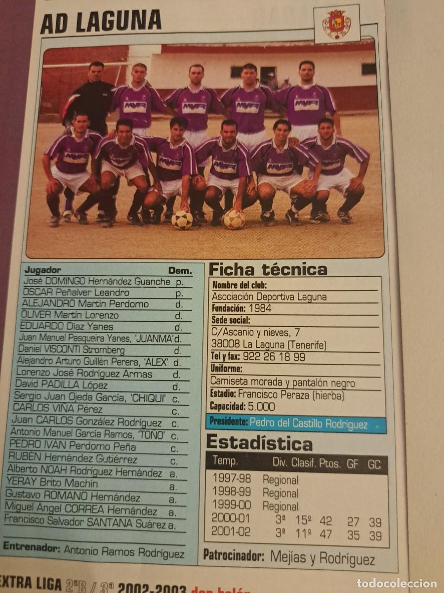 Coleccionismo deportivo: Foto plantilla y jugadores Don Bal&oacute;n 2002-03. AD Laguna