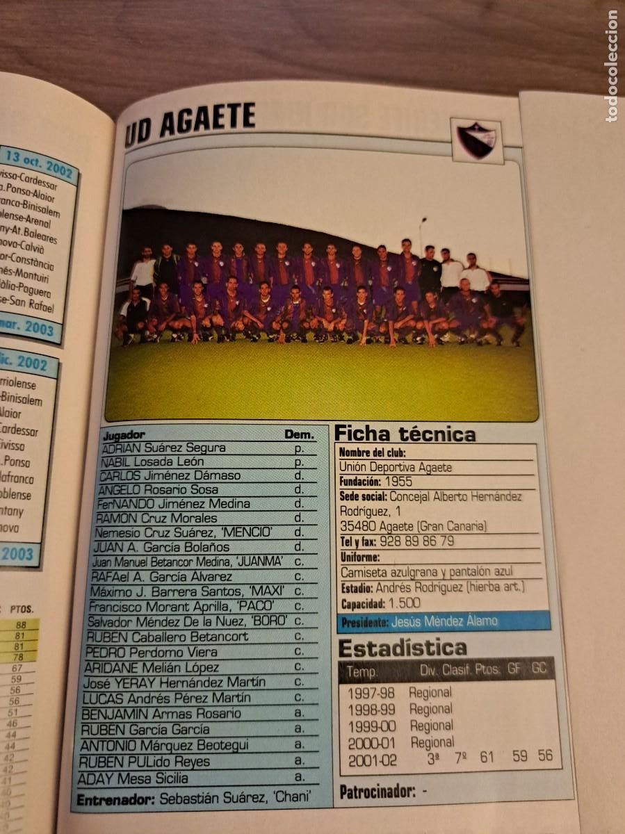 Coleccionismo deportivo: Foto plantilla y jugadores Don Bal&oacute;n 2002-03. UD Agaete
