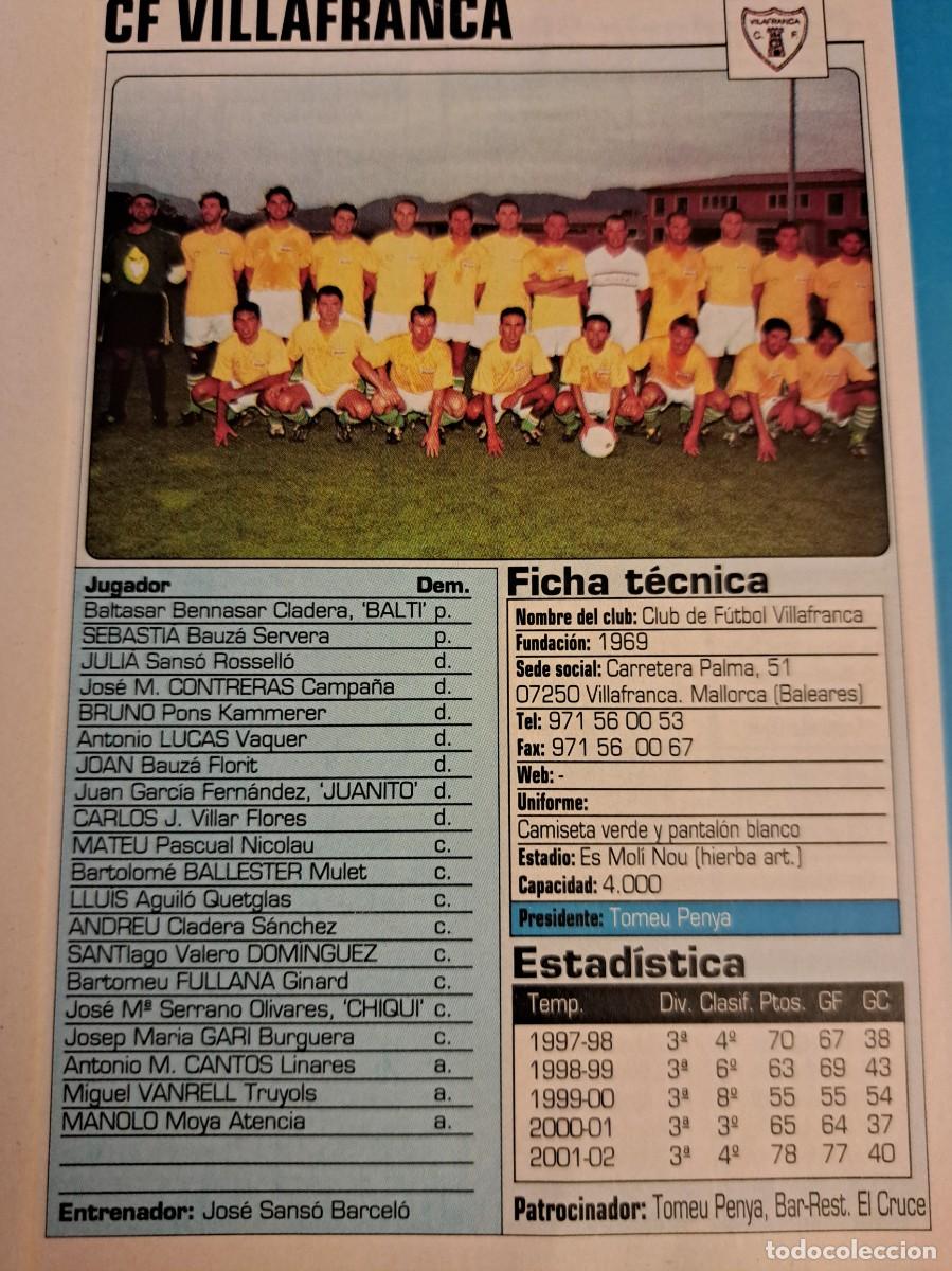 Coleccionismo deportivo: Foto plantilla y jugadores Don Bal&oacute;n 2002-03. CF Villafranca