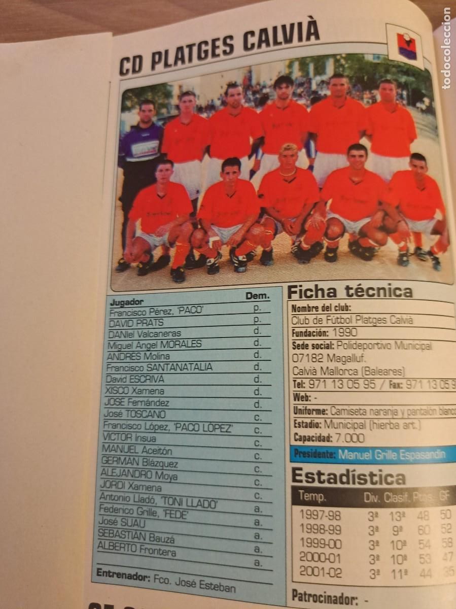 Coleccionismo deportivo: Foto plantilla y jugadores Don Bal&oacute;n 2002-03. CD Platges Calvia