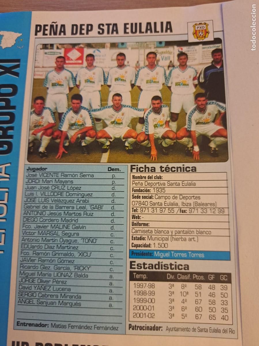 Coleccionismo deportivo: Foto plantilla y jugadores Don Bal&oacute;n 2002-03. Pe&ntilde;a Deportiva Santa Eulalia