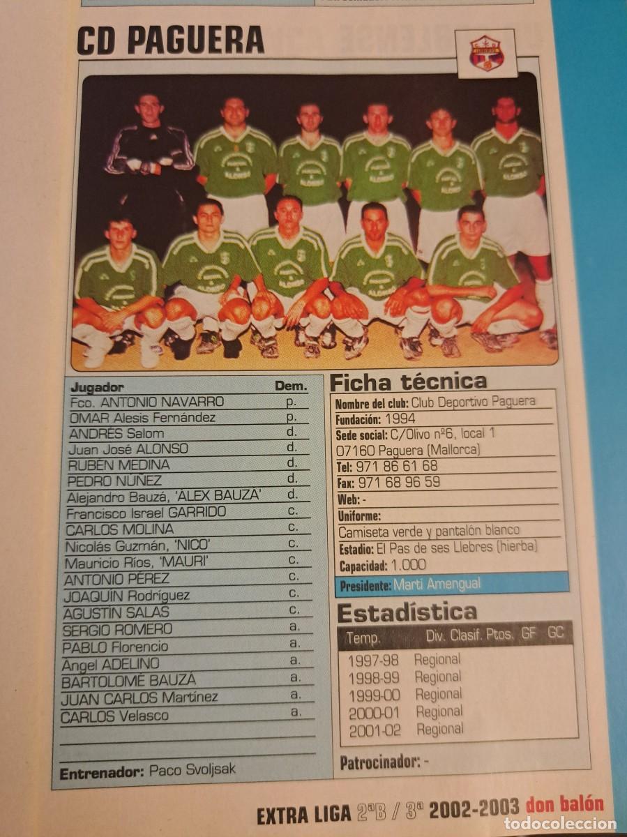 Coleccionismo deportivo: Foto plantilla y jugadores Don Bal&oacute;n 2002-03. CD Paguera