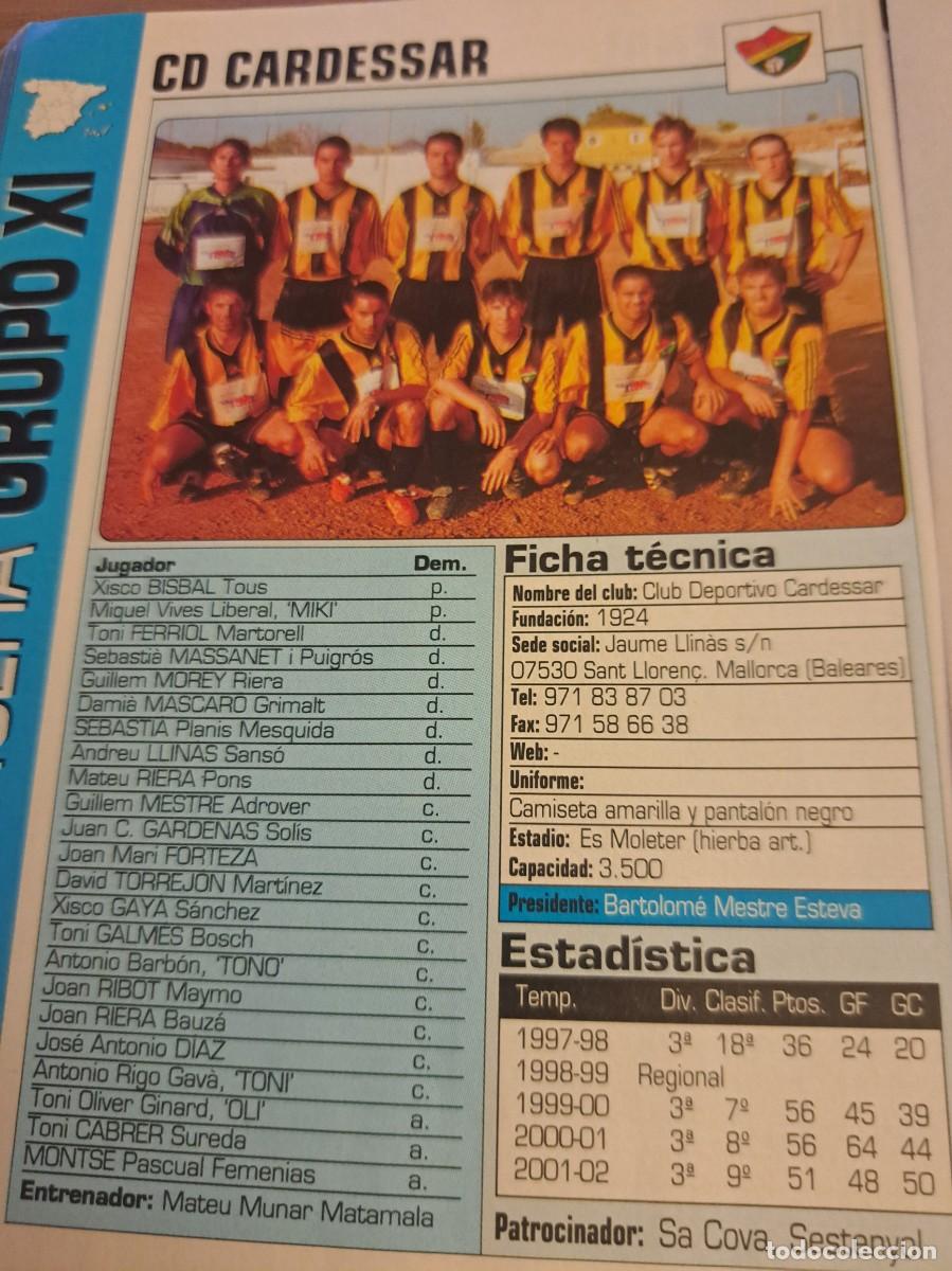 Coleccionismo deportivo: Foto plantilla y jugadores Don Bal&oacute;n 2002-03. CD Cardessar
