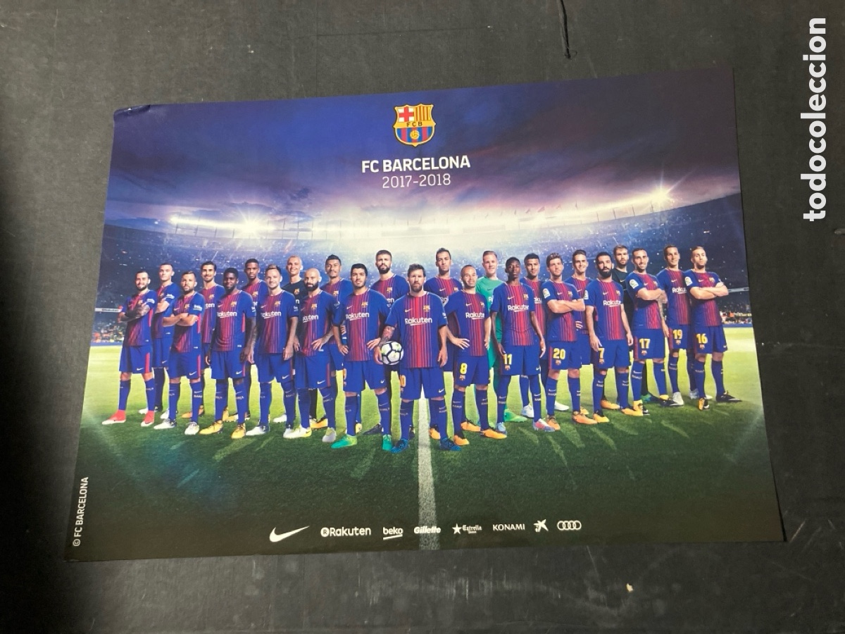Coleccionismo deportivo: Poster fc Barcelona 2017-18 Messi