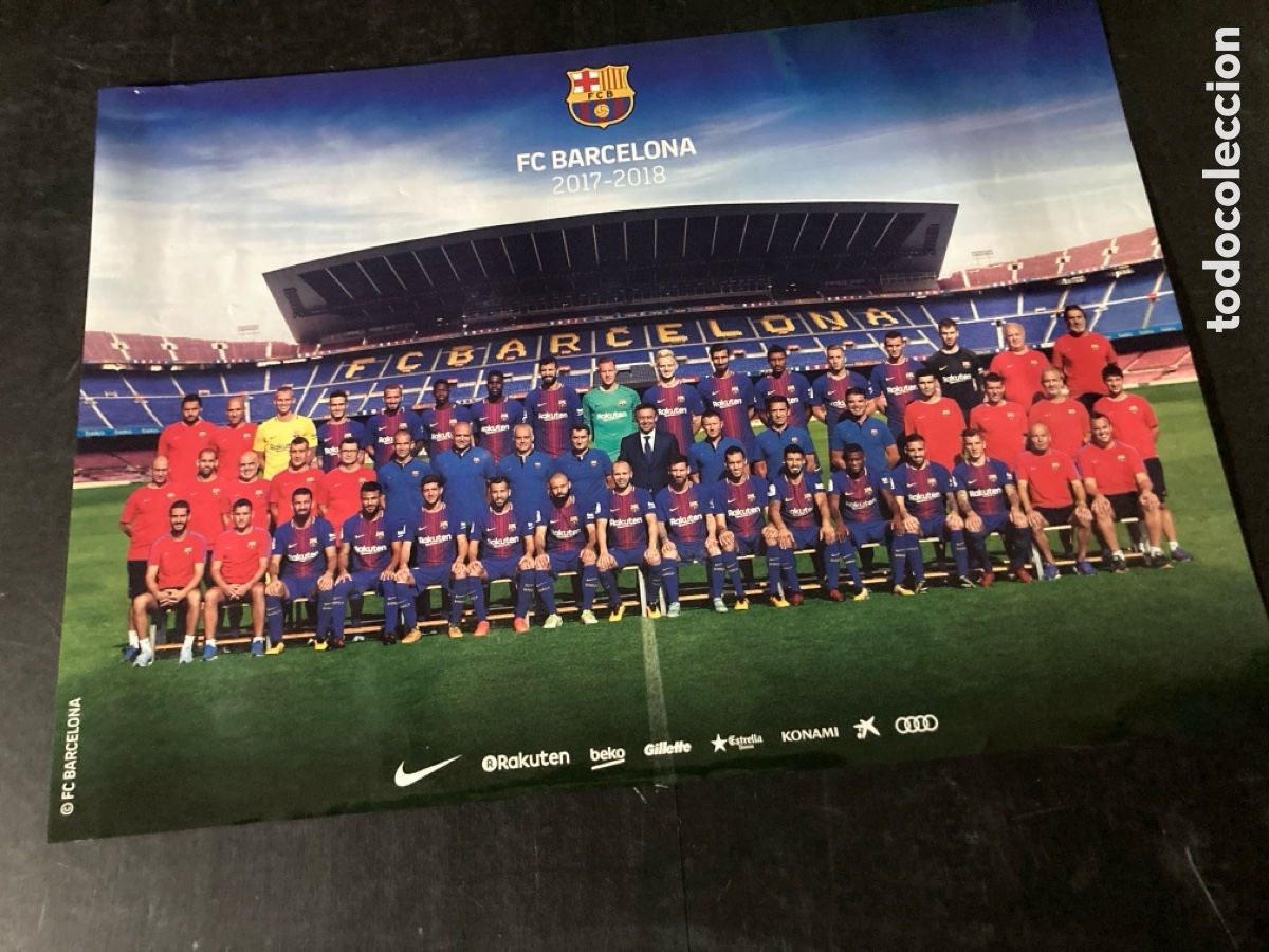 Coleccionismo deportivo: Poster fc Barcelona temporada 2017-18 Messi