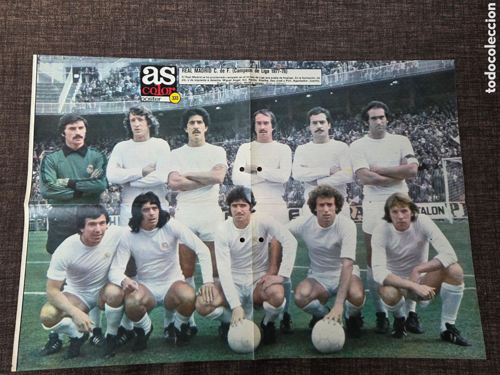 Sports collectibles: Poster REAL MADRID Campe&oacute;n de Liga 1977-78 as color