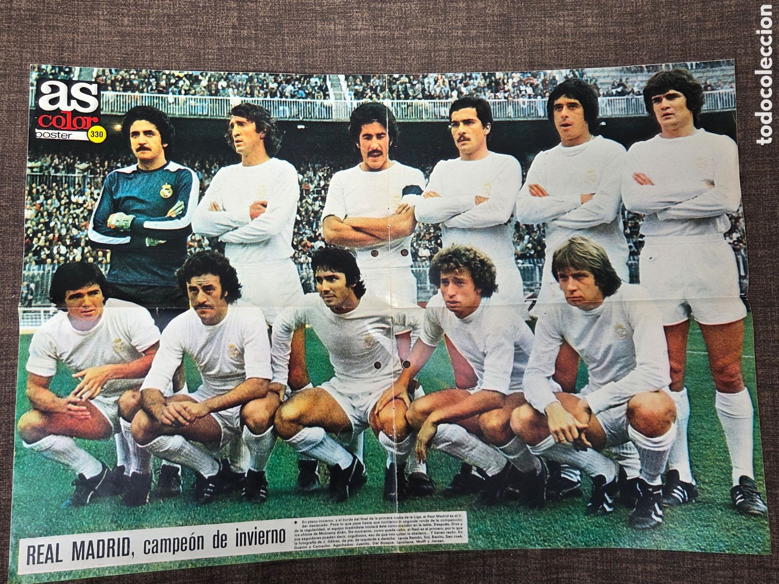 Sports collectibles: P&Oacute;STER REAL MADRDID CAMPE&Oacute;N INVIERNO 1977-78 as color.