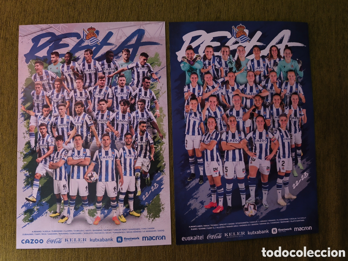 Collezionismo sportivo: LOTE 2 P&Oacute;STERS DE LA REAL SOCIEDAD FEMENINO Y DE LA REAL SOCIEDAD TEMPORADA 2022/23. MEDIDAS 24x37