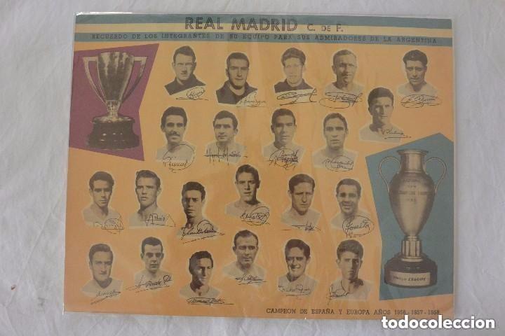 Sports collectibles: POSTER RECUERDO EQUIPO REAL MADRID A&Ntilde;O 1956-57