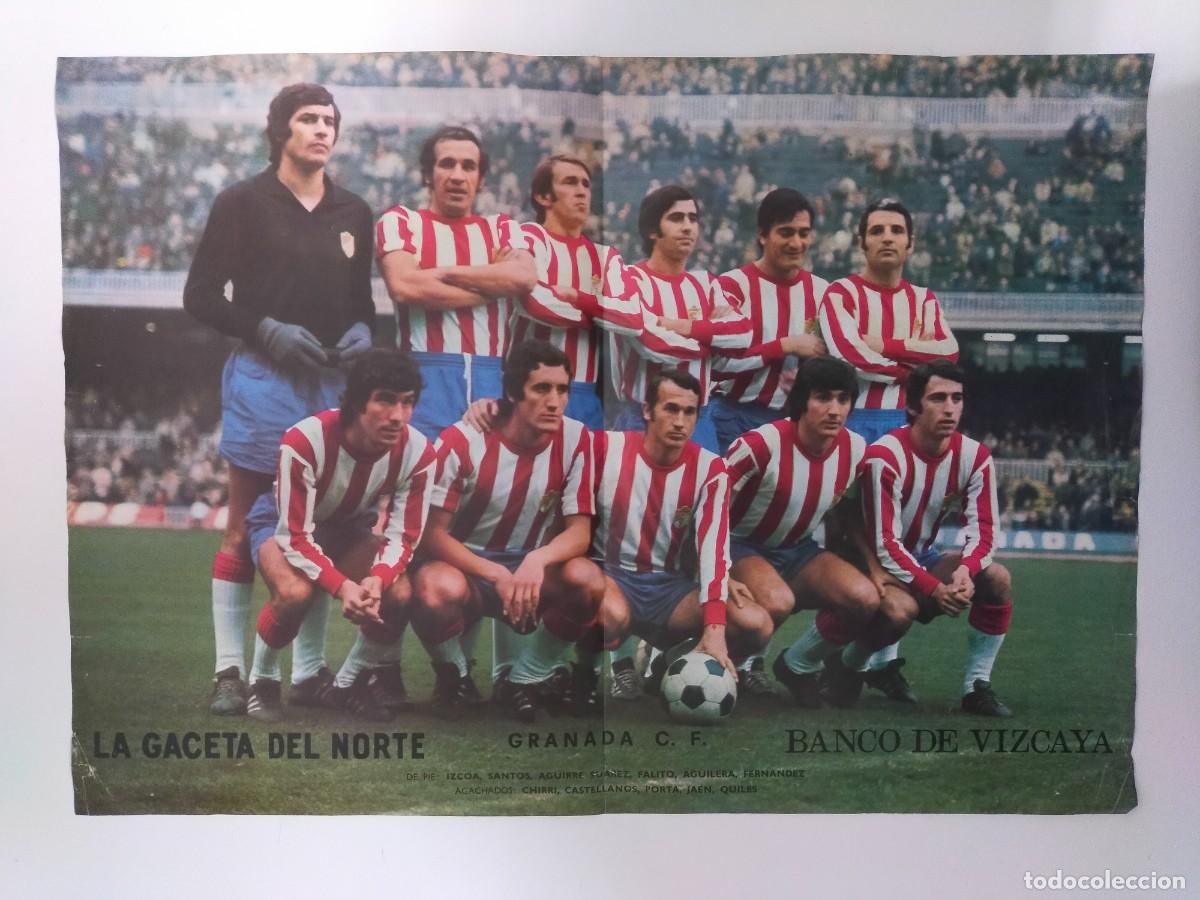 Sports collectibles: POSTER GRANADA C.F. - LA GACETA DEL NORTE - BANCO DE VIZCAYA - 34 X 48 CMS APROX.