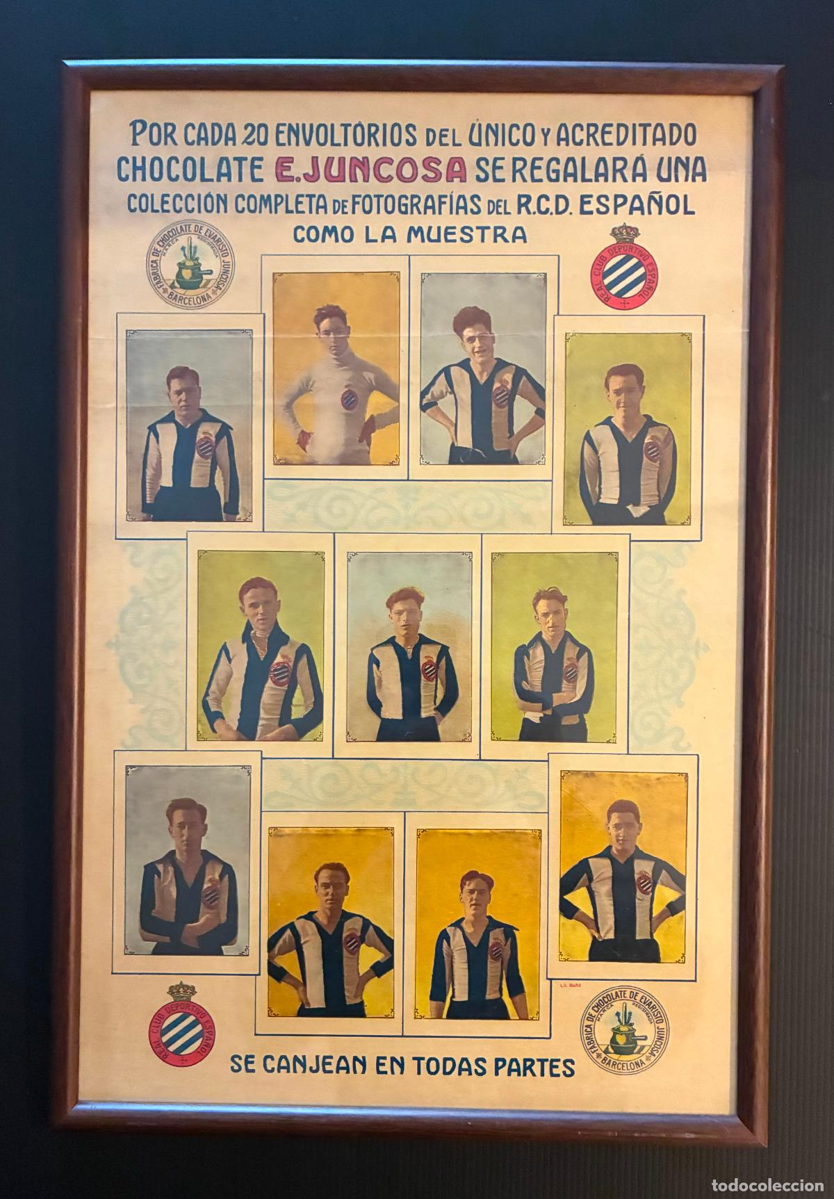 Coleccionismo deportivo: CARTEL POSTER R.C.D. ESPA&Ntilde;OL SPORTS FOOT-BALL (CHOCOLATE JUNCOSA) 1922 - ORIGINAL