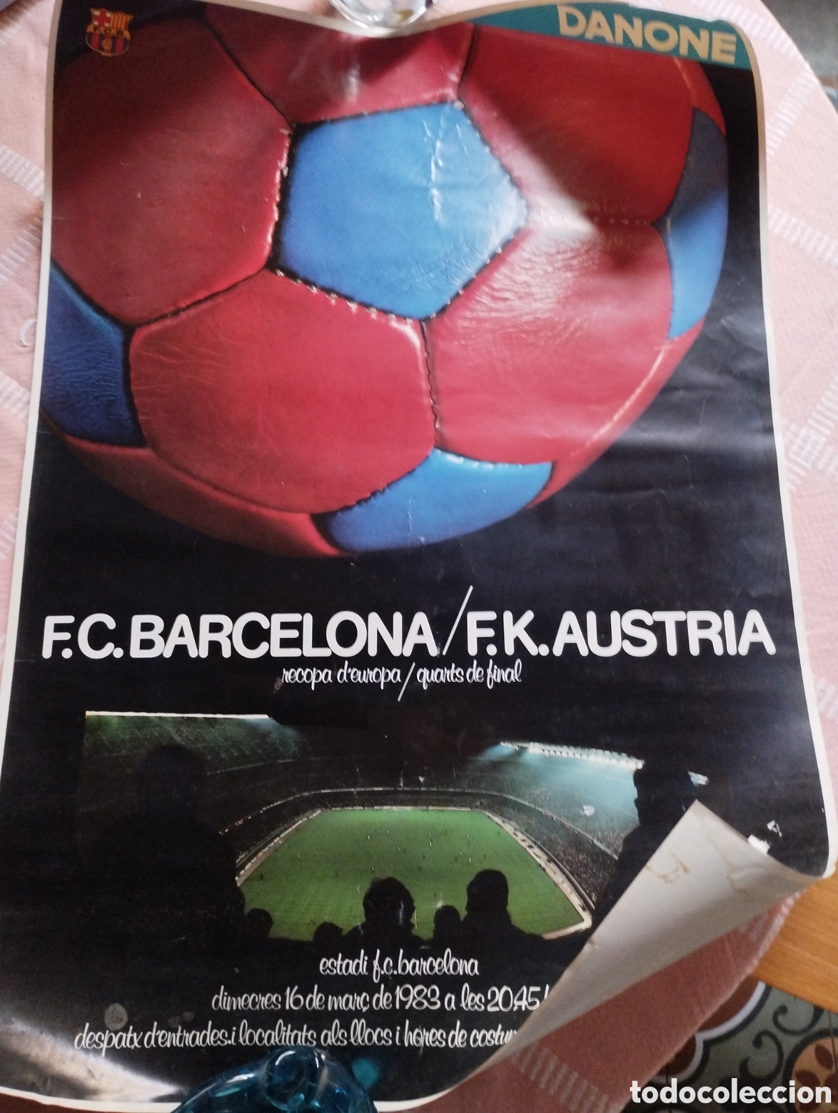 Coleccionismo deportivo: Cartel original recopa d'Europa FC.Barcelona/F.K.Austria