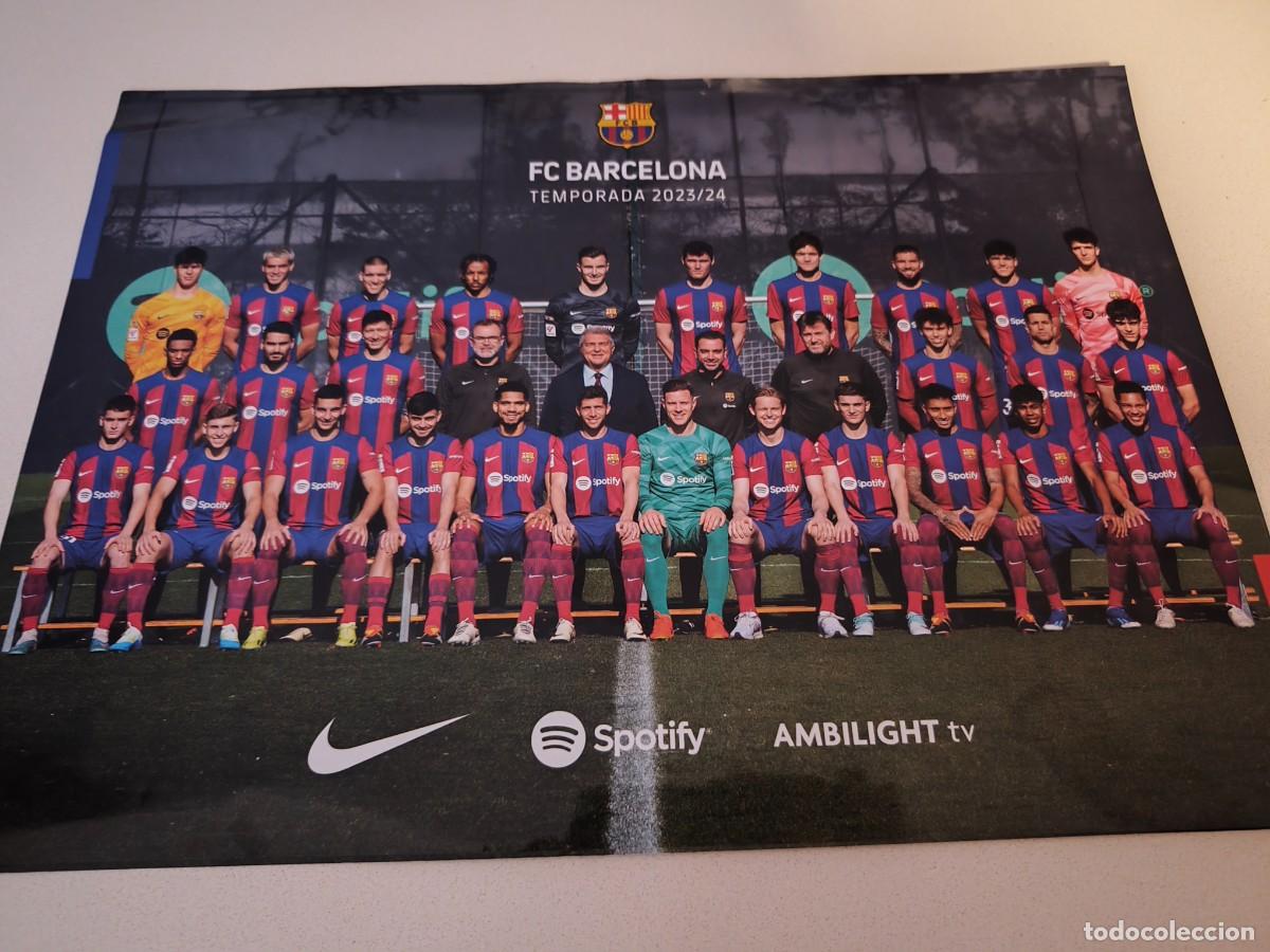 Coleccionismo deportivo: Primer p&oacute;ster Lamine Yamal Plantilla FC Barcelona Temporada 2023/2024