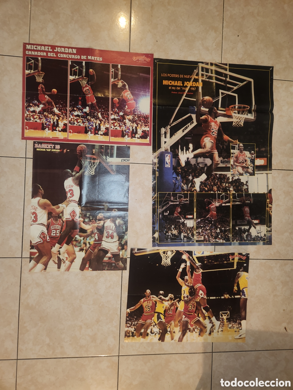 Coleccionismo deportivo: Lote 4 Carteles mechel Jordan 1987