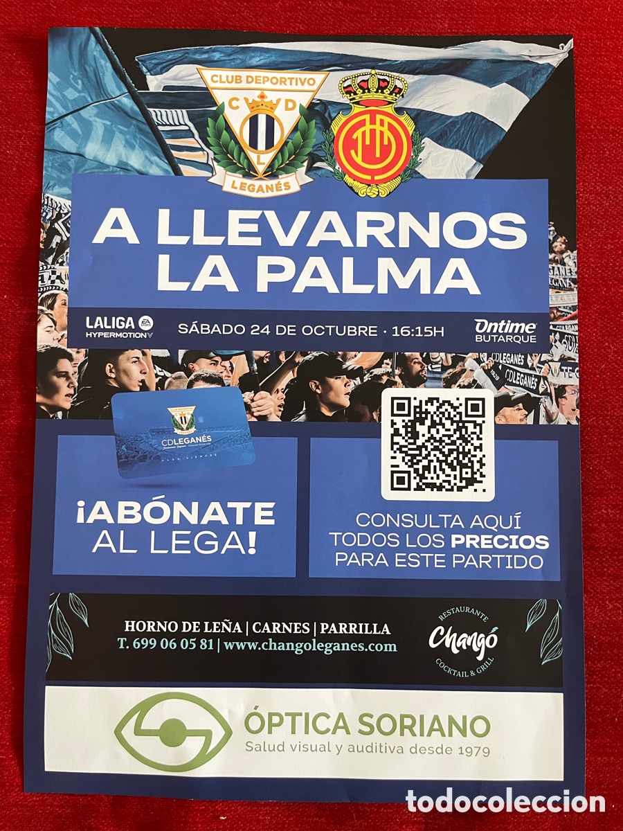 Coleccionismo deportivo: CARTEL POSTER OFICIAL FUTBOL LEGANES REAL MALLORCA LIGA TEMPORADA 2026 2027
