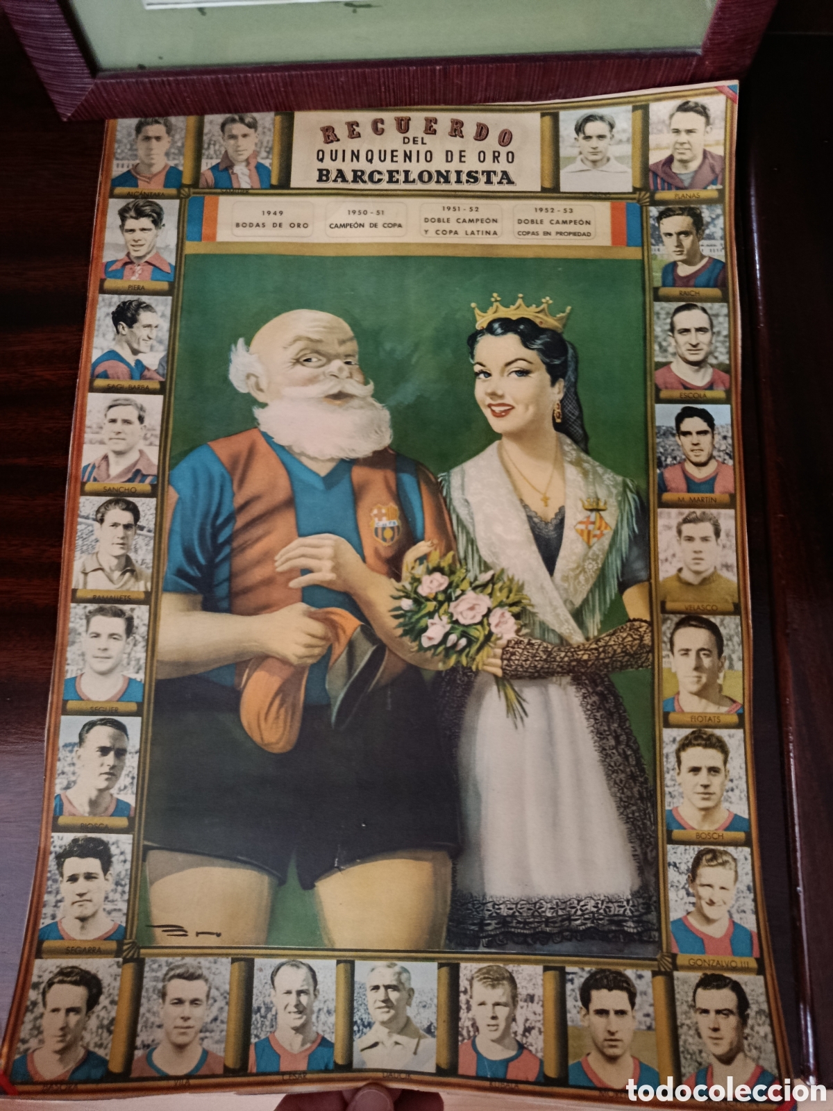 Coleccionismo deportivo: Cartel recuerdo del quinquenio de oro barcelonista