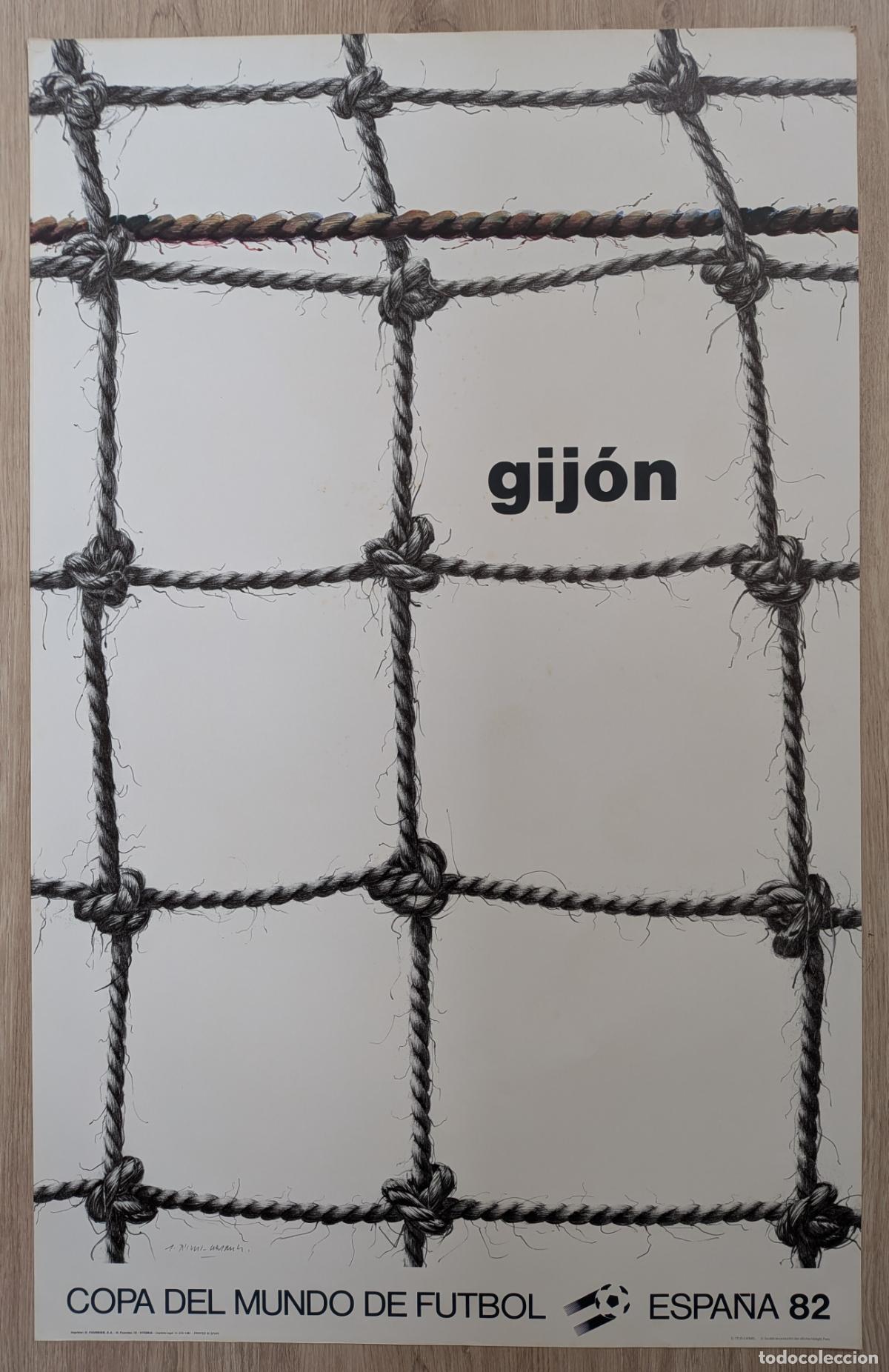 Coleccionismo deportivo: RW CARTEL FUTBOL MUNDIAL ESPA&Ntilde;A 82 SEDE 1982 GIJON ASTURIAS COPA DEL MUNDO ARTE ORIGINAL CD46