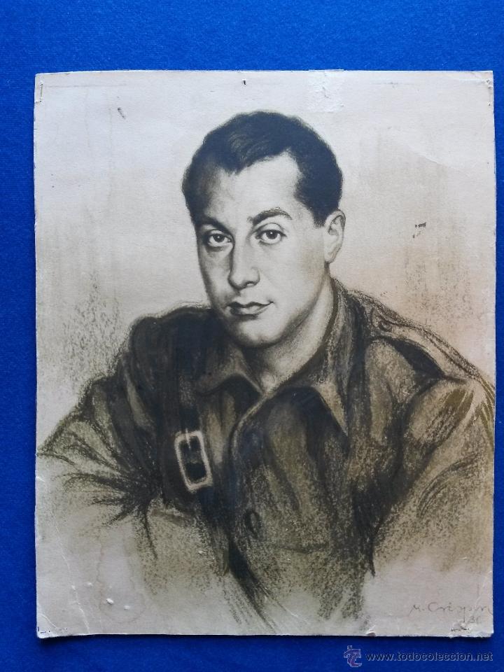 Carteles Guerra Civil: Jose Antonio Primo de Rivera 32 x 26 cms - Foto 1