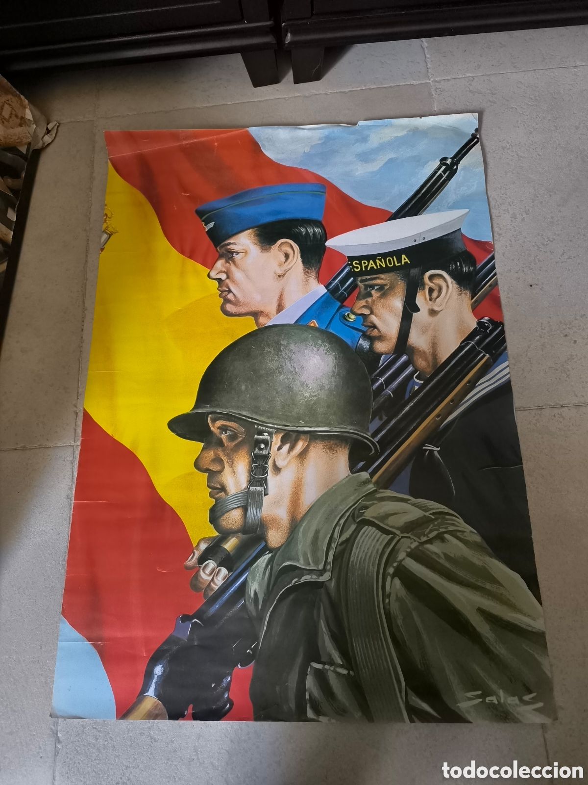 Carteles Guerra Civil: Cartel original. Ej&eacute;rcitos de tierra, mar y aire