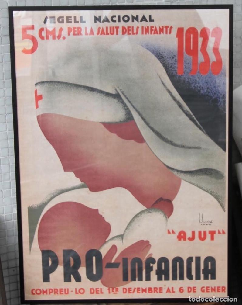 Affissi Guerra Civile: CARTEL REPUBLICA GUERRA CIVIL PRO INFANCIA 1933, 50 por 70 cm