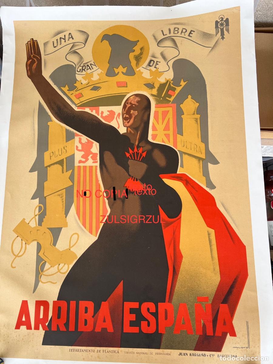 Civil War Posters : CARTEL POSTER ORIGINAL ARRIBA ESPA&Ntilde;A FALANGE AUTOR JOSEP MORELL SERVICIO NACIONAL PROPAGANDA