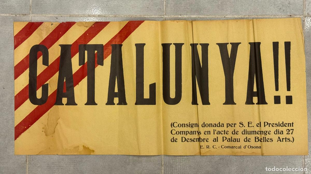 Civil War Posters : GUERRA CIVIL - ESQUERRA REPUBLICANA - CATALUNYA - PRESIDENT LLUIS COMPANYS -CARTELL- CARTEL ANTIGUO