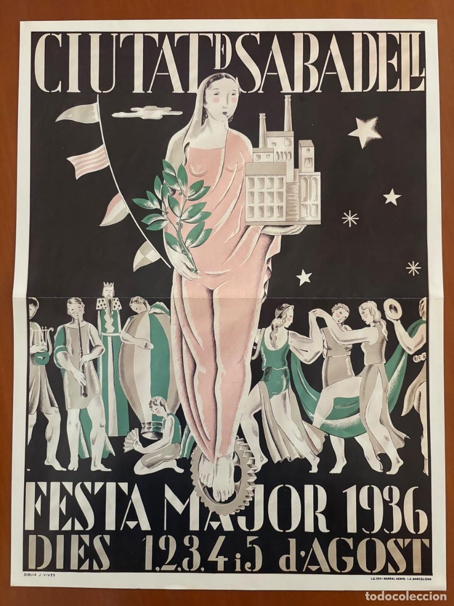 Civil War Posters : P&oacute;ster Fiesta Mayor Sabadell 1936 (Fasc&iacute;mil)