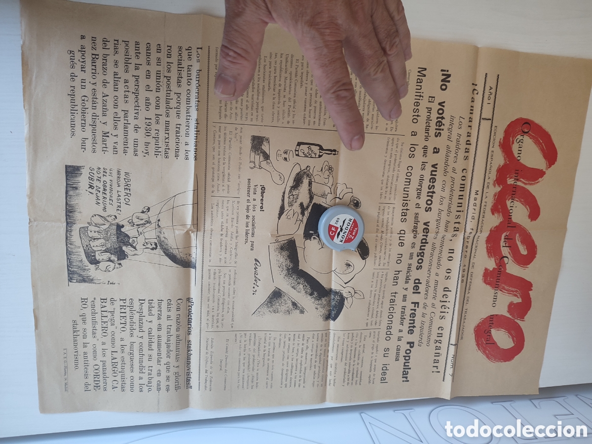 Carteles Guerra Civil: Gran cartel ACERO guerra civil republica federaci&oacute;n defensa trabajador comunista