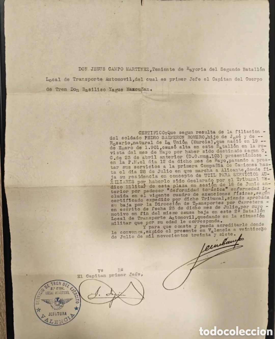 Carteles Guerra Civil: Certificado 1937 guerra civil