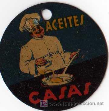 Posters: CHAPA LITOGRAFIADA  ACEITES CASAS 1930 APROX