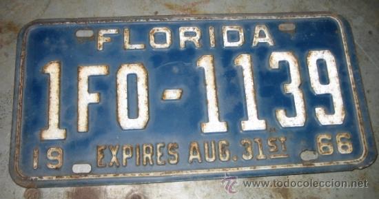 Carteles: Placa de matr&iacute;cula Florida - Foto 1