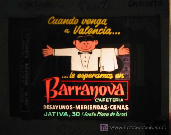 Posters: Antigua PUBLICIDAD EN CRISTAL PARA CINES : Barranova - Cafeteria - Valencia