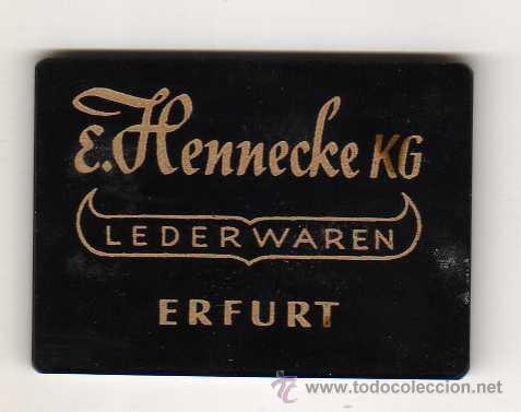 Posters: ESPEJO PUBLICITARIO ANTIGUO, A&Ntilde;OS 40 APROX - LEDERWAREN - ERFURT