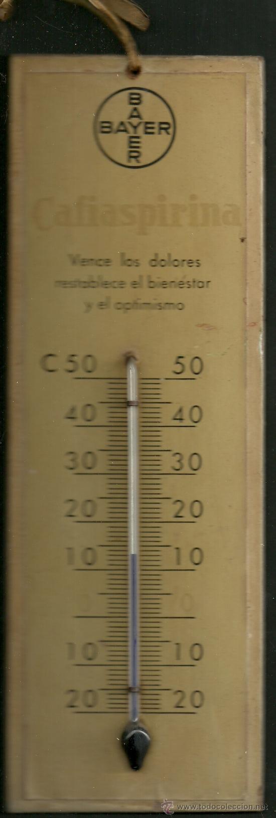 Carteles: CAFIASPIRINA BAYER TERMOMETRO - Foto 1