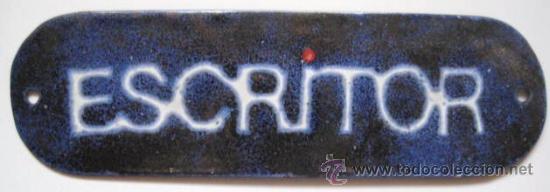 Carteles: CHAPA BRONCE VITRIFICADO. - ESCRITOR - . ENVIO GRATIS&iexcl;&iexcl;&iexcl; - Foto 1