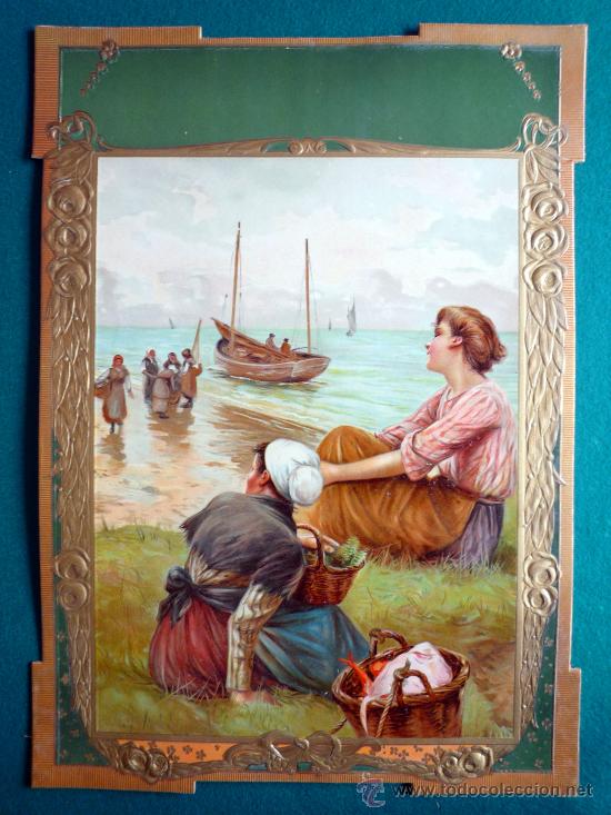 Affiches: GRAN LITOGRAFIA ANTIGUA EN CARTON TROQUELADO